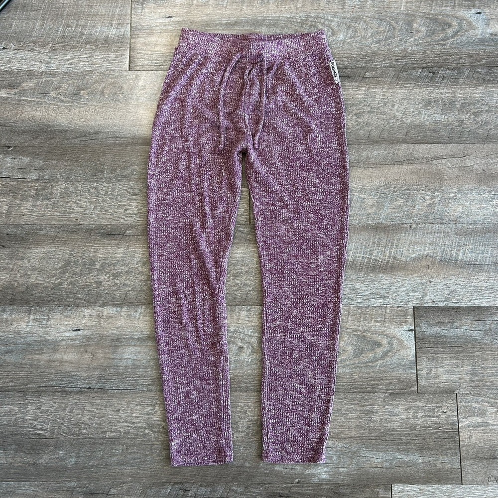 Gymshark Slounge High-Rise Knit Leggings Pants Drawstring Size M Purple